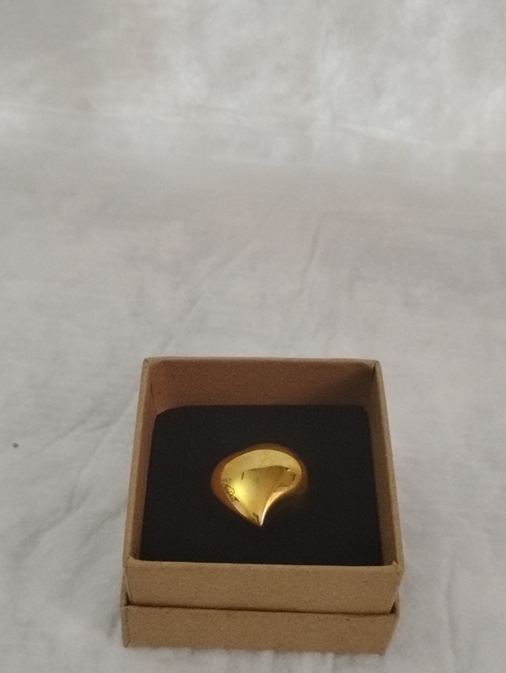 Rare Yellow Technibond Heart Statement Ring Size 8